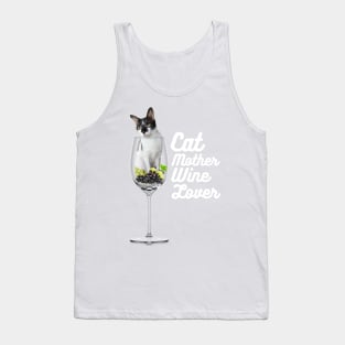 Cat Lover, Wine Mother Tank Top